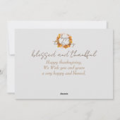 Blumenherbst-Herbstlaub glücklich danken Feiertagskarte (Rückseite)