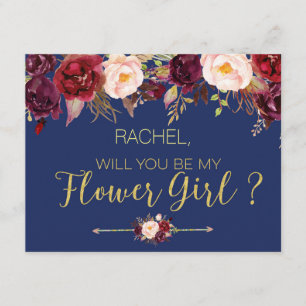 Blumenherbst Wirst du mein Blumenmädchen sein Kart Einladung