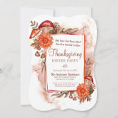 Blumenherbstleaale Pilz-Erntedank Einladung (Vorderseite)