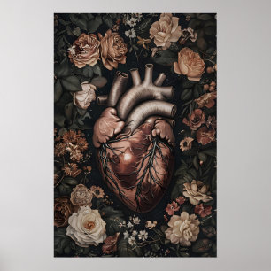 Blumenherz Anatomie Druck, Vintage Medizinisch Got Poster