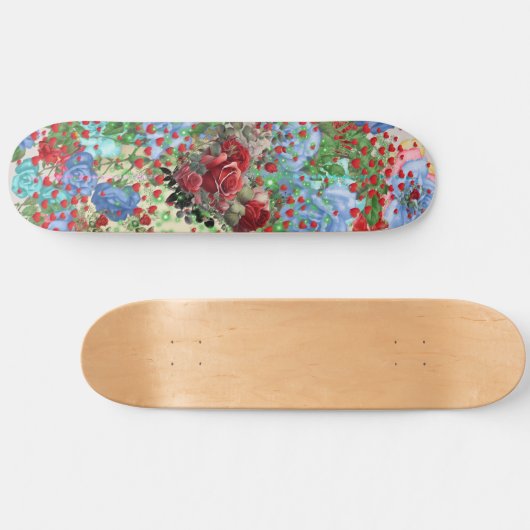 Blumenherz auf Collage Skateboard (Horizontal)