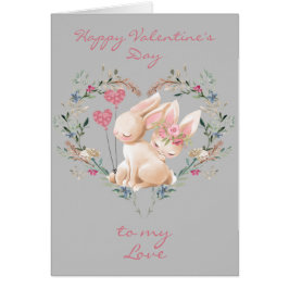 Blumenherz Bunnies am Valentinstag der Liebe