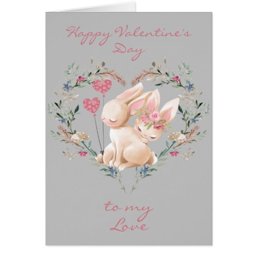 Blumenherz Bunnies am Valentinstag der Liebe (Vorne)