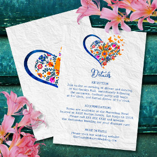 Blumenherz & Butterflies Mexikanische Hochzeit Einladung