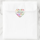 Blumenherz Custom Wedding Favor Sticker (Tasche)