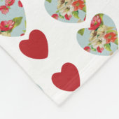 Blumenherz-Decke Fleecedecke (Ecke)