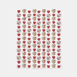 Blumenherz-Decke Fleecedecke