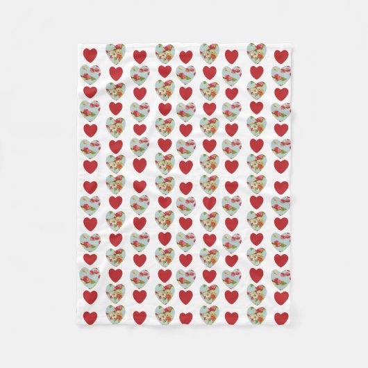 Blumenherz-Decke Fleecedecke (Vorderseite)