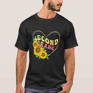 Blumenherz der zweiten Klasse Zurück zur Schule T-Shirt