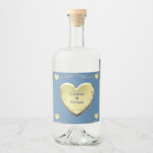 Blumenherz Elegantes Hochzeitsslima Party Alkoholflaschenetikett (Vorderseite)