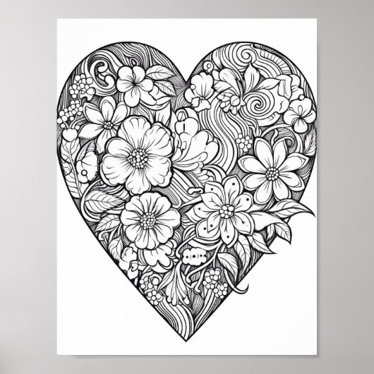 Blumenherz-Farbplakat Poster (Vorne)