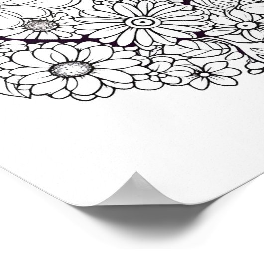 Blumenherz-Farbplakat Poster (Ecke)