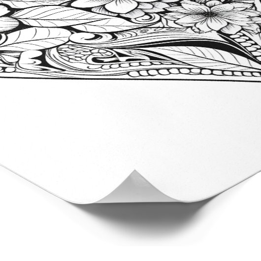 Blumenherz-Farbplakat Poster (Ecke)