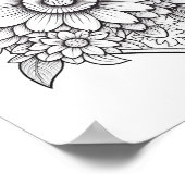 Blumenherz-Farbplakat Poster (Ecke)