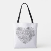 Blumenherz-Gekritzel 2 Tasche (Rückseite)