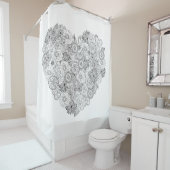 Blumenherz-Gekritzel Duschvorhang (Beispiel)