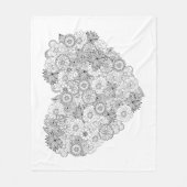 Blumenherz-Gekritzel Fleecedecke (Vorderseite)