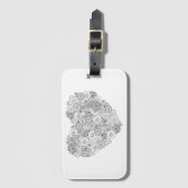 Blumenherz-Gekritzel Gepäckanhänger (Vorderseite Vertikal)