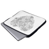 Blumenherz-Gekritzel Laptopschutzhülle (Vorne Knopf)