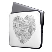 Blumenherz-Gekritzel Laptopschutzhülle (Vorderseite Links)