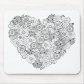Blumenherz-Gekritzel Mousepad (Vorne)