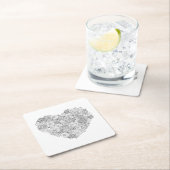 Blumenherz-Gekritzel Rechteckiger Pappuntersetzer (Vor Ort)