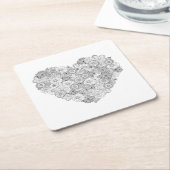 Blumenherz-Gekritzel Rechteckiger Pappuntersetzer (angewinkelt)