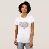 Blumenherz-Gekritzel T-Shirt (Vorne ganz)