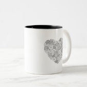Blumenherz-Gekritzel Zweifarbige Tasse (VorderseiteRechts)