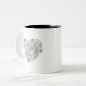 Blumenherz-Gekritzel Zweifarbige Tasse (Vorderseite Links)