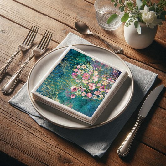 Blumenherz Gold Romantische Handschrift Entsprechu Serviette