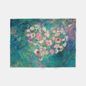 Blumenherz Gold Romantische Handschrift Fleecedecke (Vorderseite (Horizontal))