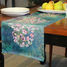 Blumenherz Gold Romantische Handschrift Kurzer Tischläufer