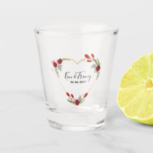 Blumenherz-Hochzeitsglas Schnapsglas