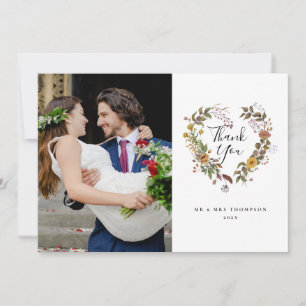 Blumenherz Hochzeitsstift Foto Elegantes Skript Dankeskarte