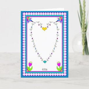 Blumenherz, Hummingbird, Buffalo Karierte Karte