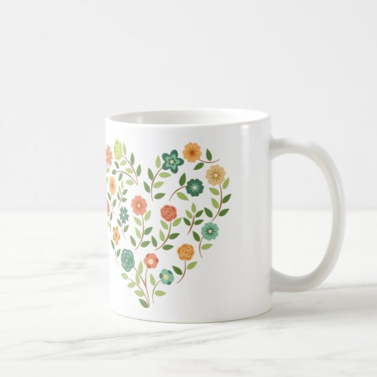 Blumenherz-Kaffee-Tasse Kaffeetasse (Rechts)