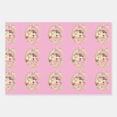 Blumenherz Kawaii Kunst Kätzchen  Geschenkpapier Set (Vorderseite 2)