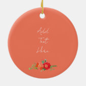 Blumenherz Kunst Liebe Farbiger eigener TEXT Keramik Ornament (Hinten)