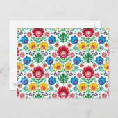 Blumenherz Kunstmuster Feiertagspostkarte (Vorne/Hinten)