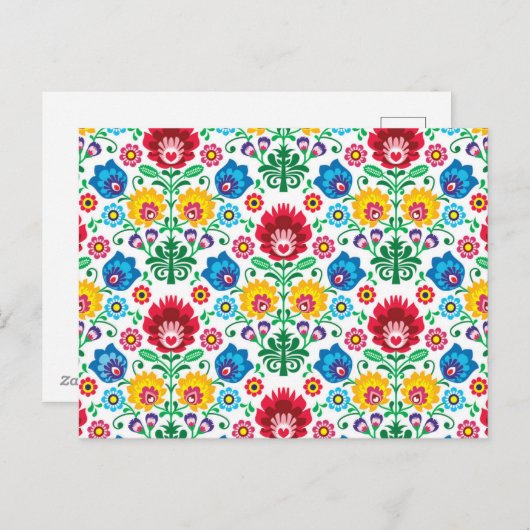 Blumenherz Kunstmuster Feiertagspostkarte (Vorne/Hinten)