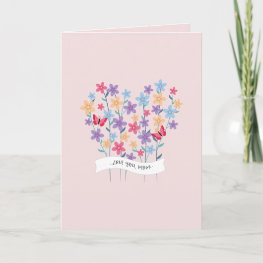 Blumenherz Liebe dich Mama Muttertag Karte (Vorderseite)