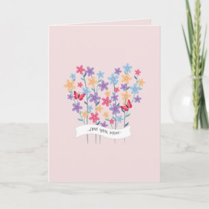 Blumenherz Liebe dich Mama Muttertag Karte