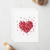Blumenherz Liebe Valentinstag Mitteilungskarte (Vorderseite/Rückseite Beispiel)