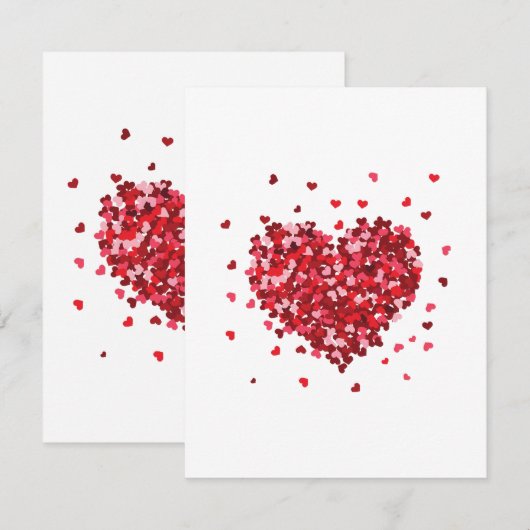 Blumenherz Liebe Valentinstag Mitteilungskarte (Vorne/Hinten)