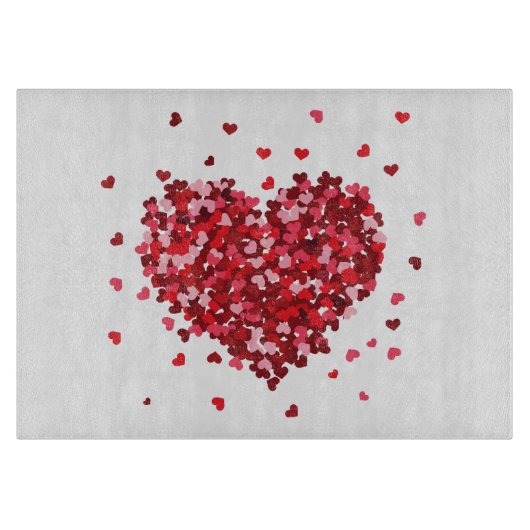 Blumenherz Liebe Valentinstag Schneidebrett (Vorderseite)