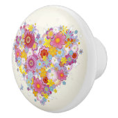 Blumenherz mit Schmetterlingen Keramikknauf (Rechts)