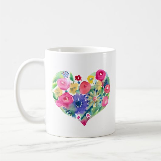 Blumenherz mit Zitat der Ehefrau Kaffeetasse (Links)