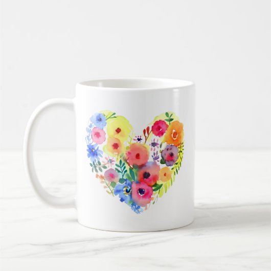 Blumenherz mit Zitat der Mama Kaffeetasse (Links)