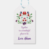 Blumenherz mit Zitat Geschenkanhänger (Vorderseite)